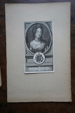 MARIE ELEONOR D ESTE SPOUSE DE JACQUES II. Portrait. engraving 18 eme. Dimensions