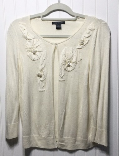 AUGUST SILK Womens Size L Cream 