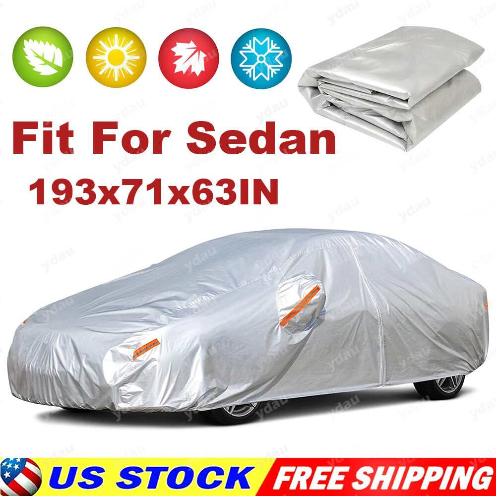 Full Car Cover for Outdoor Sun Dust Scratch Rain Snow Waterproof Breathable