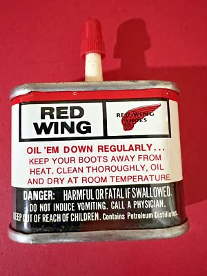 Vintage 1970's Red Wing Boot & Shoe Oil handy household empty