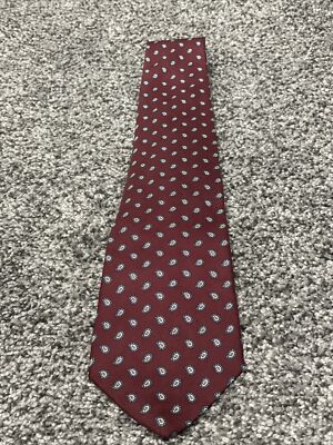 Stanford Silk Neck Tie Maroon Geometric