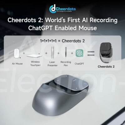 Cheerdots2 Bluetooth Detachable AI Air Mouse Wireless Split AI-Recording Mouse