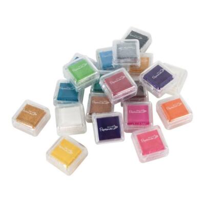 20 x Papermania verschiedene Farben Farbstoffbasis Mini Stempelkissen Scrapbooking Stempel Handwerk