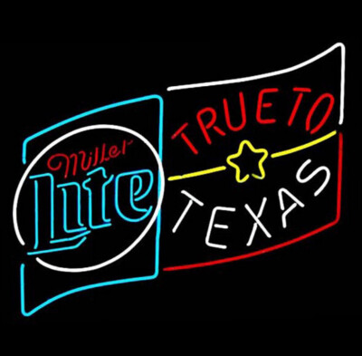 True To Texas Neon Beer Sign Home Bar Store Pub Decor 24x20