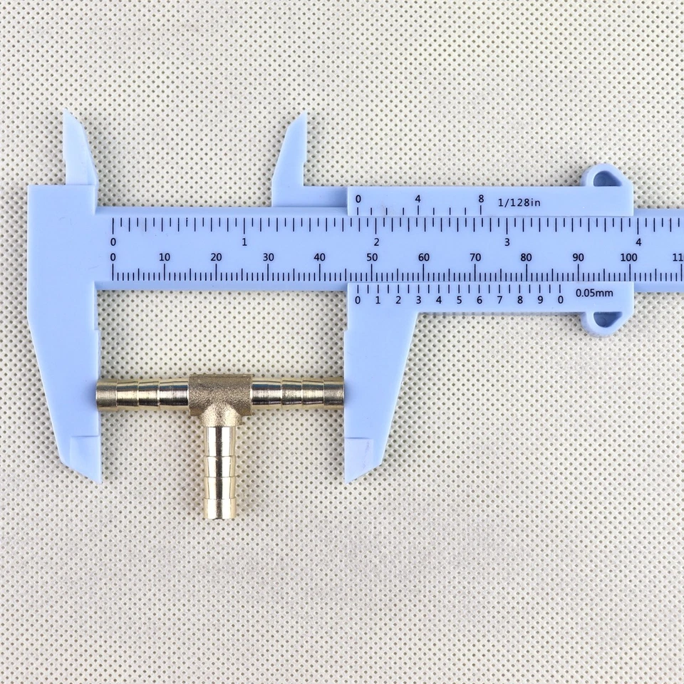 5Pcs Brass Hose Barb Fitting Pipe Tubing Splicer Fuel Water Gas Tee3 Way 1/4"6mm - Image 4 of 4