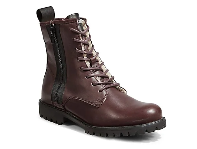BLACKSTONE Lace Up & Zip Shearling Lined Combat Boots Size  display picture 1