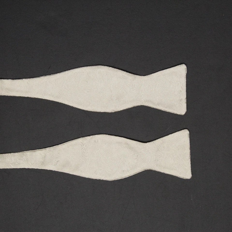 Gladson Para Hombres Pajarita de Seda Cummerbund Caja Set Marfil Paisley Tejido Boda Formal Foto 3 de 4