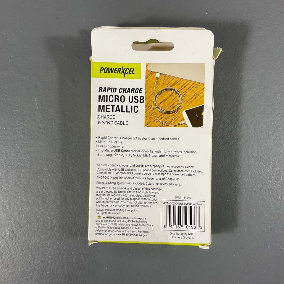 PowerXcel 4 Ft. Durable Micro USB Rapid Charge Pure Copper Charge & Sync Cable - Image 4 of 4