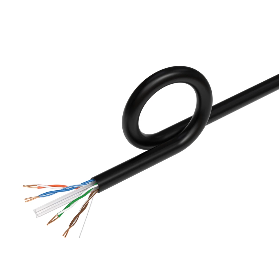1000ft CAT6 CMR ETL Riser Ethernet Cable 23AWG Solid Bare Copper Wire Black - Image 3 of 4