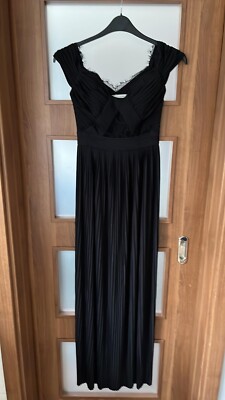 ASOS DESIGN Premium Black Lace And Pleat Bardot Maxi Dress - Size UK4 , BNWT | eBay ASOS DESIGN Premium Black Lace And Pleat Bardot Maxi Dress - Size UK4 , BNWT | eBay