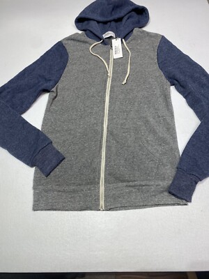 Soul Cycle women's blue gray hoodie Zip Colorblock sweatshirt
