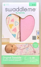SwaddleMe by Ingenuity 2-Pack Original Swaddle 0-3 Months, 7-14 lb, Up to 26 in