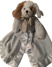 Bearington Blue Dog Plush Security Blanket Baby Collection Waggles Puppy Lovey