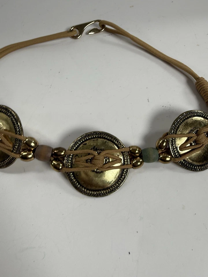 Cinturón Concho Medallón Tono Dorado Vintage Vaquera Suroeste Boho Mujeres Pequeño Med Foto 2 de 4