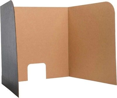 Flipside Products 70'' x 23'' Black Desktop Privacy Screen Large Dividers 