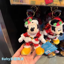HongKong Disney Authentic 2025 Christmas Mickey Mouse Cute Plush Keychain New