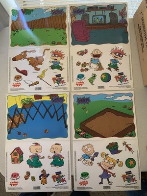 2 Sets Fomr 1997 Blockbuster Play Pack Nickelodeon Rugrat Window Clings