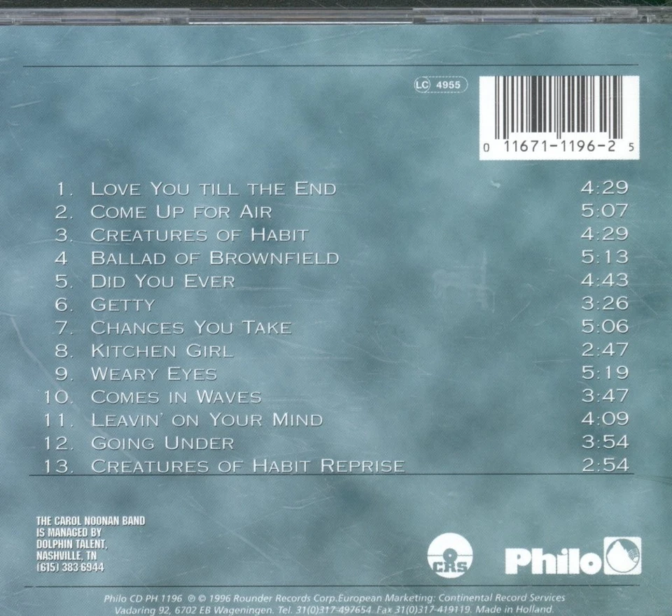 Carol Noonan Band Noonan Gebäude & Abriss CD Europa Philo 1996 CDPH1196 - Bild 2 von 3