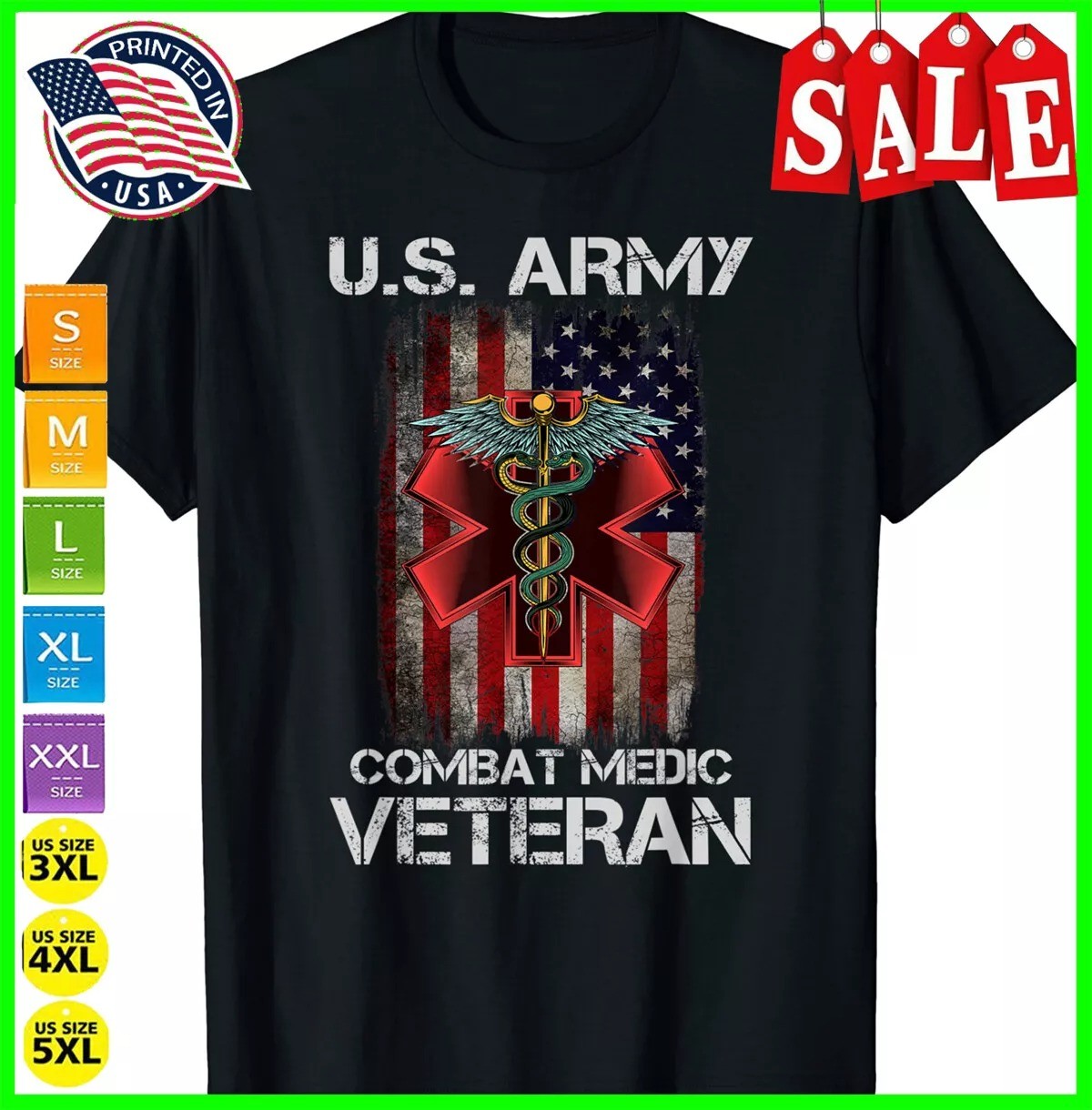 2025/U.S. Army Combat Medic Veteran T-Shirt S-5XL ,