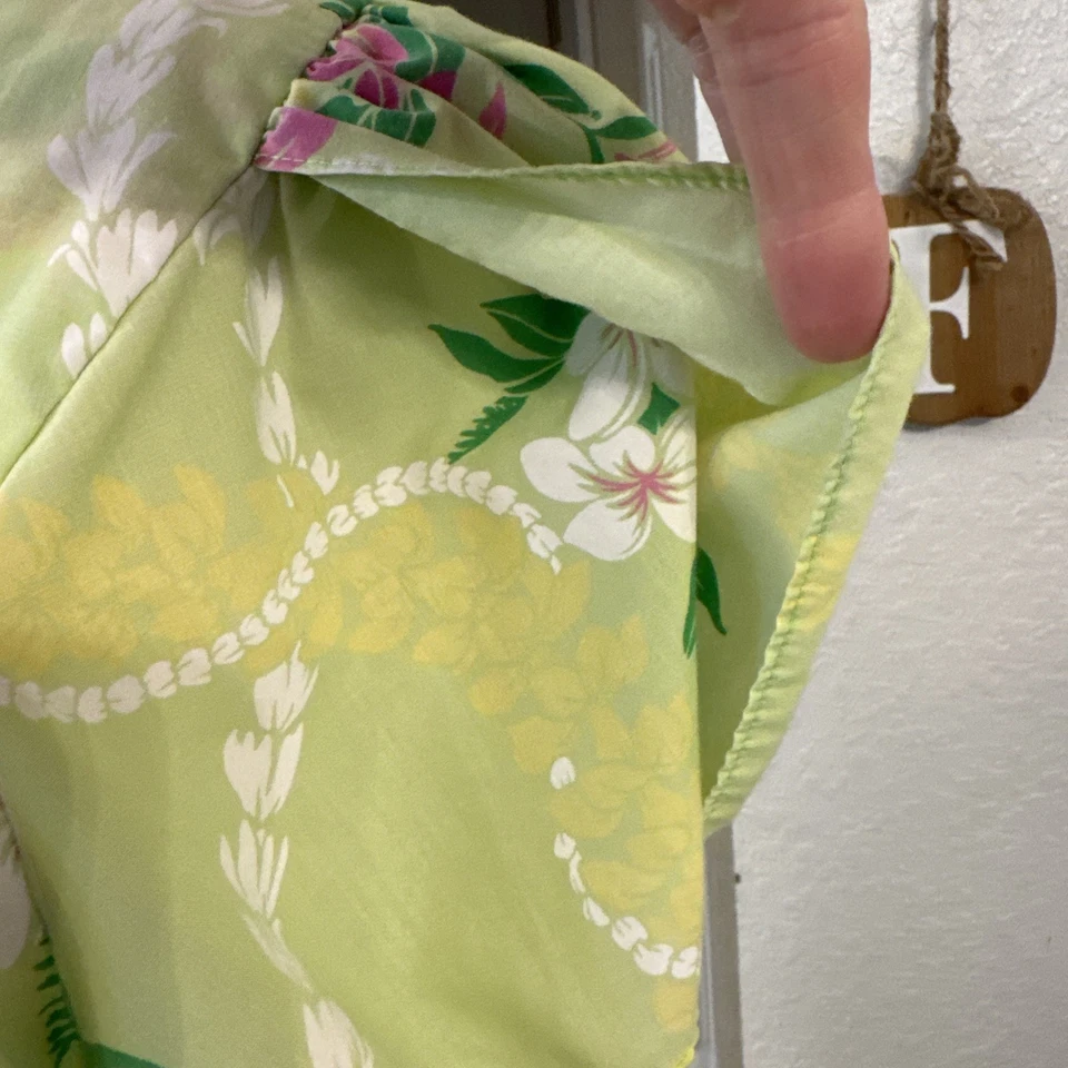 Vestido Vintage Sabor Hawaiano 2XL MUUMUU Tropical 100% Algodón Hecho en HAWAII Foto 4 de 4