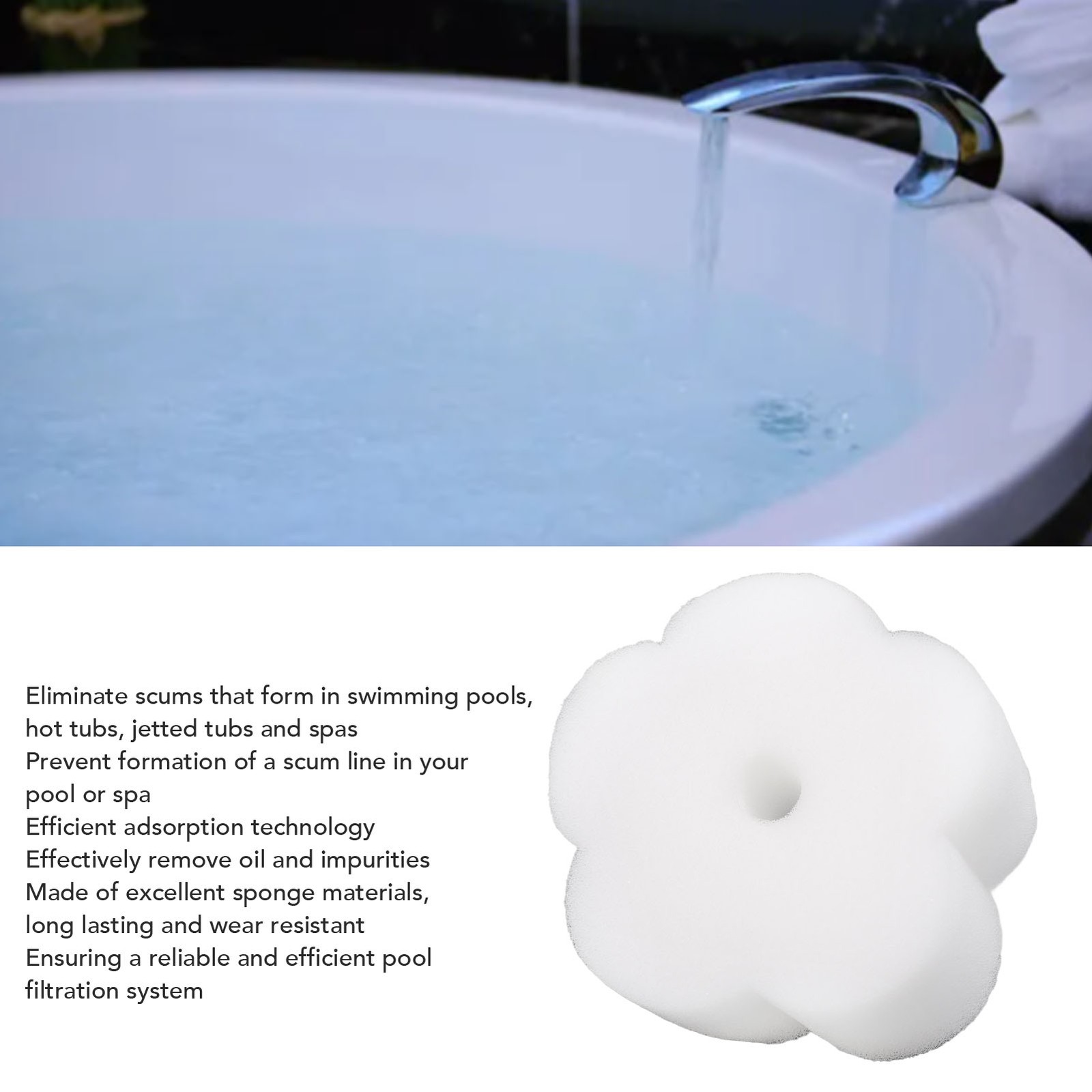 10Pcs Hot Tub Sponge Scum Remover Swimming Pool Spa Flower Shaped Oil Absorber H