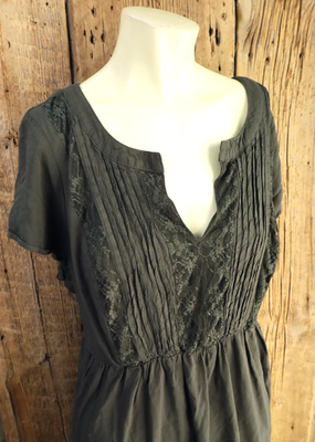 Torrid Army Green Pintuck & Lace Dress Size 2 | eBay