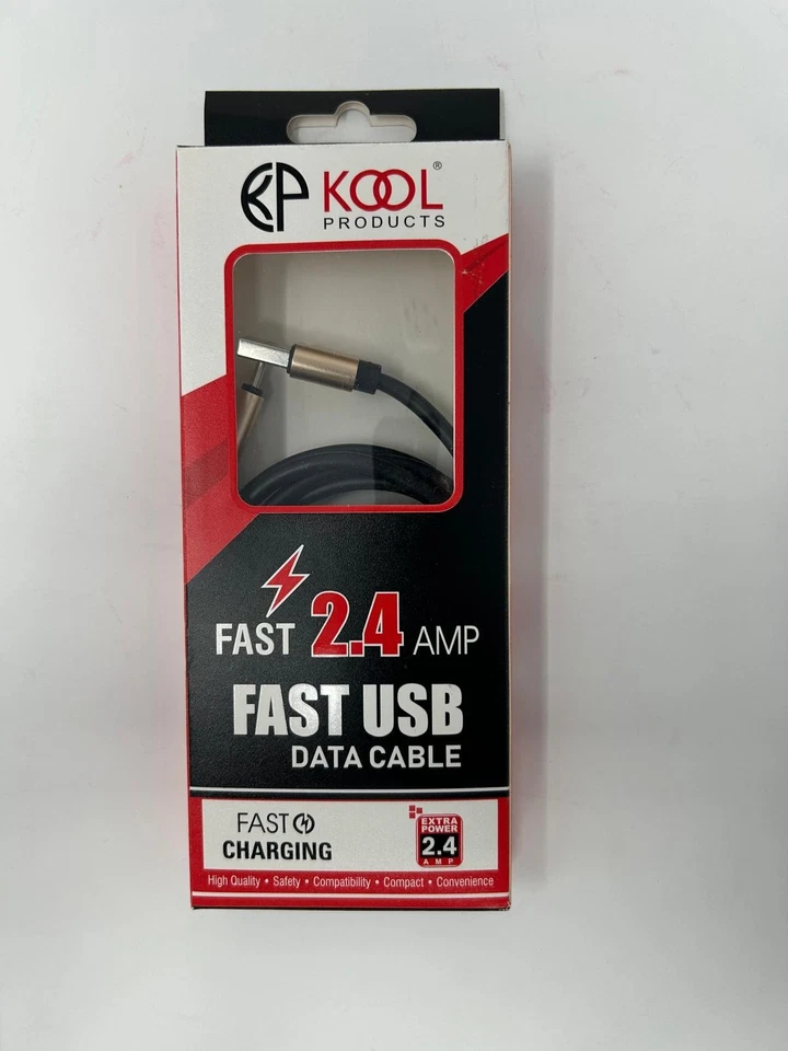 Fast USB Data Cable 2.4A – USB-C Charging Cord – Black & Gold – High Speed - Image 2 of 2