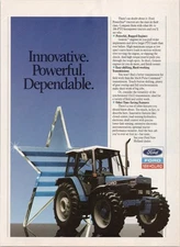 Ford New Holland 1993 Print Ad PowerStar 7740 Tractor Blue Vintage