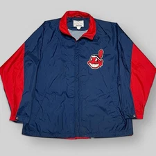 VTG Mirage Cleveland Indians Guardians Men XXL Jacket Full-Zip Windbreaker Wahoo