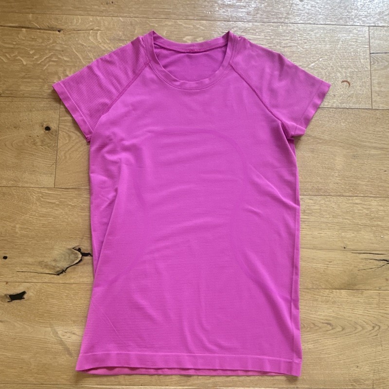 lululemon athletica Pink Crew Neck Raglan Short Sleeve Knit T-Shirt Women 4