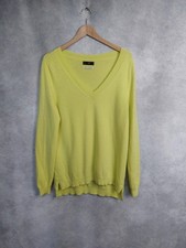 FLORENCE AND FRED JUMPER SIZE 12, 100% CASHMERE BRIGHT YELLOW V NECK WINTER VGC