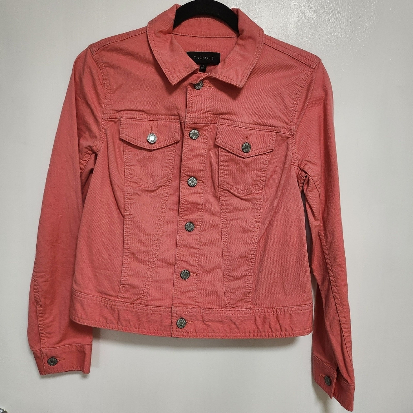 Talbots pink Denim Jacket women size small
