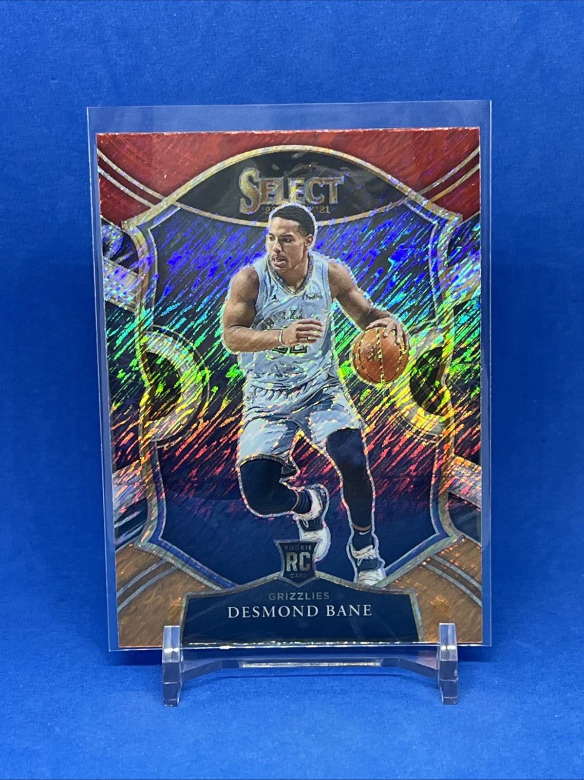 2020-21 Panini Select #90 Desmond Bane Red White Orange Shimmer Grizzlies