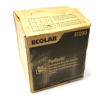 Box of 4 Ecolab PanTastic Pot & Pan Dish Detergent 1 Gallon 6112963 Exp 12/2027