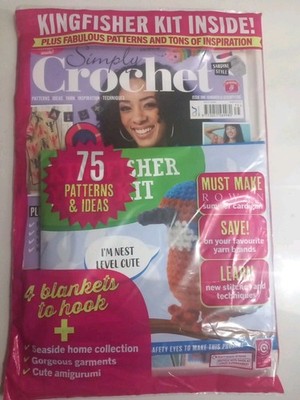 Simply Crochet,#175,Learn New Stitches, Amigurumi Toys +FREE Kingfisher Yarn Kit