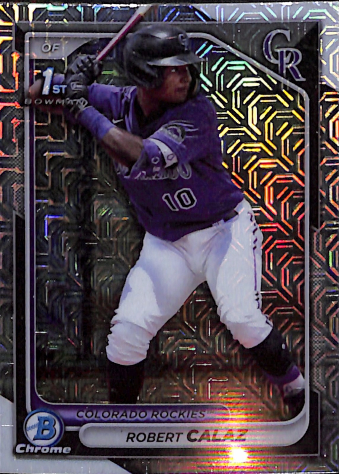 2024 Bowman Chrome 1st Robert Calaz BCP-131 Mojo Refractor Colorado Rockies