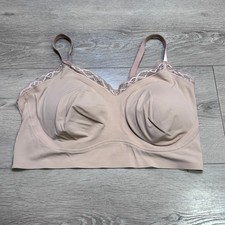 True Co True Body Lift Full Cup Lace Trim Bralette Beige Nude Size M Full Cup