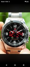 Shark Sport LED Watch Black DS002S Digital And Analog NEW BATTERIES!