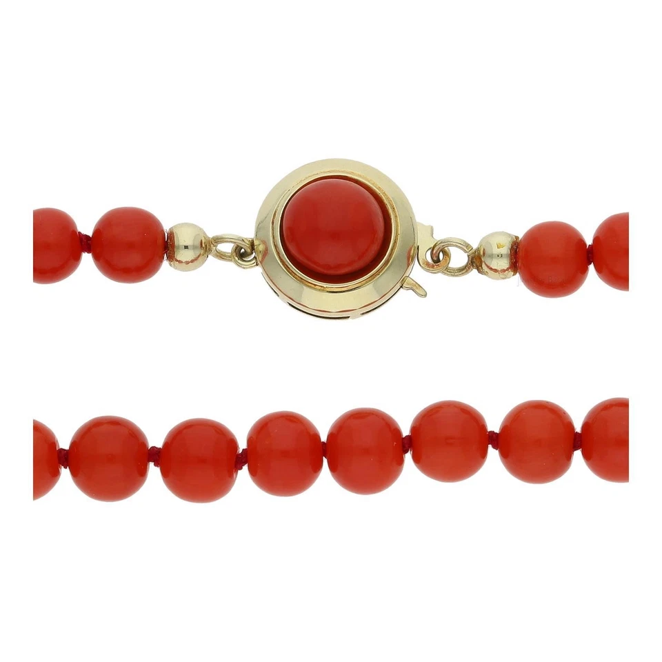 Korallen Halskette 585 Gold Verschluss, Second Hand, getragen - Bild 2 von 4