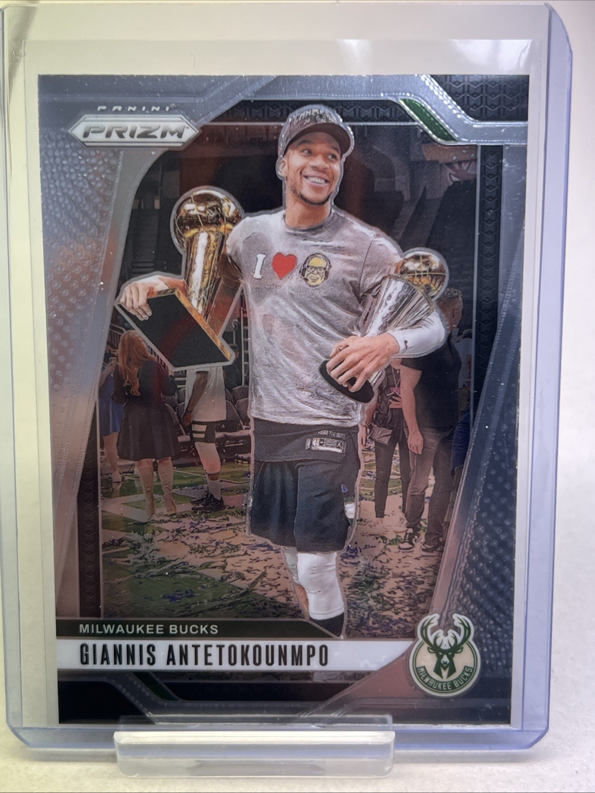 2024-25 Panini Prizm Giannis Antetokounmpo Image Variation #85 Bucks SSP trophy 