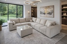 Full set Corner Sofa with Coffee Table | 2C3 | 5-Seater | Plush Velve