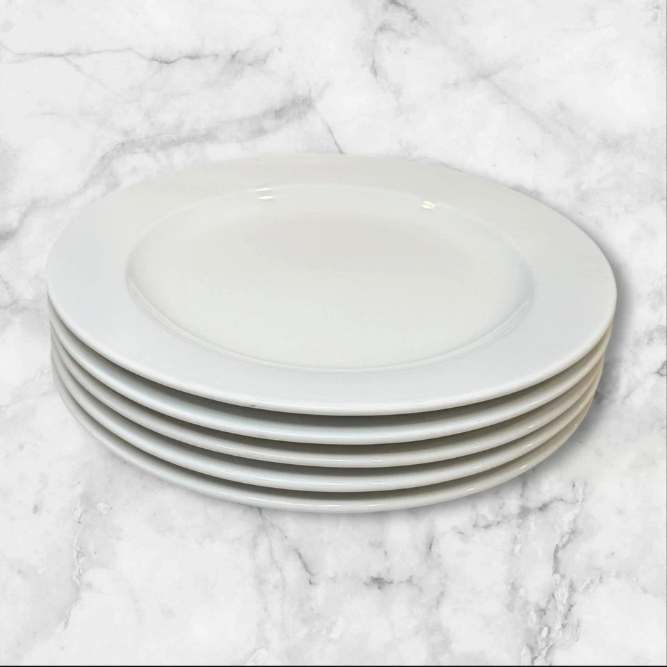 Crate & Barrel Diner White Dinner Plates | Set of 5 | Excellent Condition - Image 4 of 4
