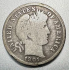 1901-S   BARBER DIME   GOOD  KEY DATE #1384