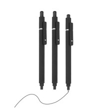 3Pcs 0.5mm Retractable Pens, Black Gel Ink,Black