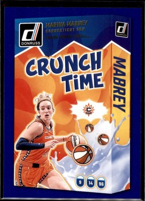 2025 Donruss WNBA #13 Marina Mabrey Crunch Time Press Proof Blue Connecticut Sun