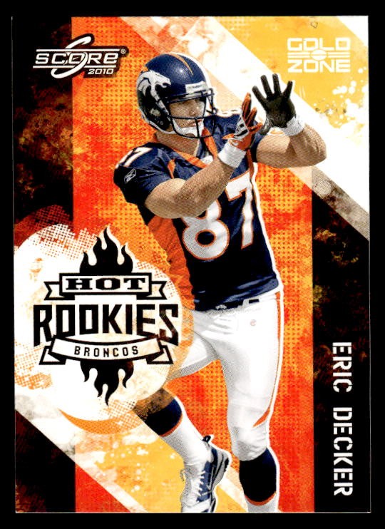 Eric Decker 2010 Score Hot Rookies Gold Zone #/299 #21 Denver Broncos ESE