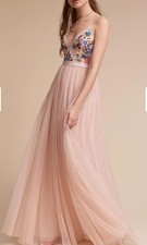 BHLDN + Needle & Thread Arya Maxi Dress Sz 2 Prom Embroidered Flowers Wedding