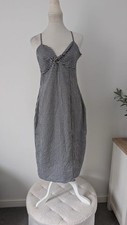 BNWT Brave Soul Black & White Gingham Check Strappy Midi Sundress Summer M 10