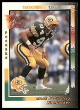 1992 Wild Card #344 Mark D'Onofrio RC Rookie Green Bay Packers Card EX MT. rookie card picture