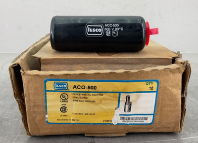 ILSCO ACO-500 OFFSET PIGTAIL ADAPTOR DUAL RATED 500KCMIL SOLD INDIVIDUALLY NEW